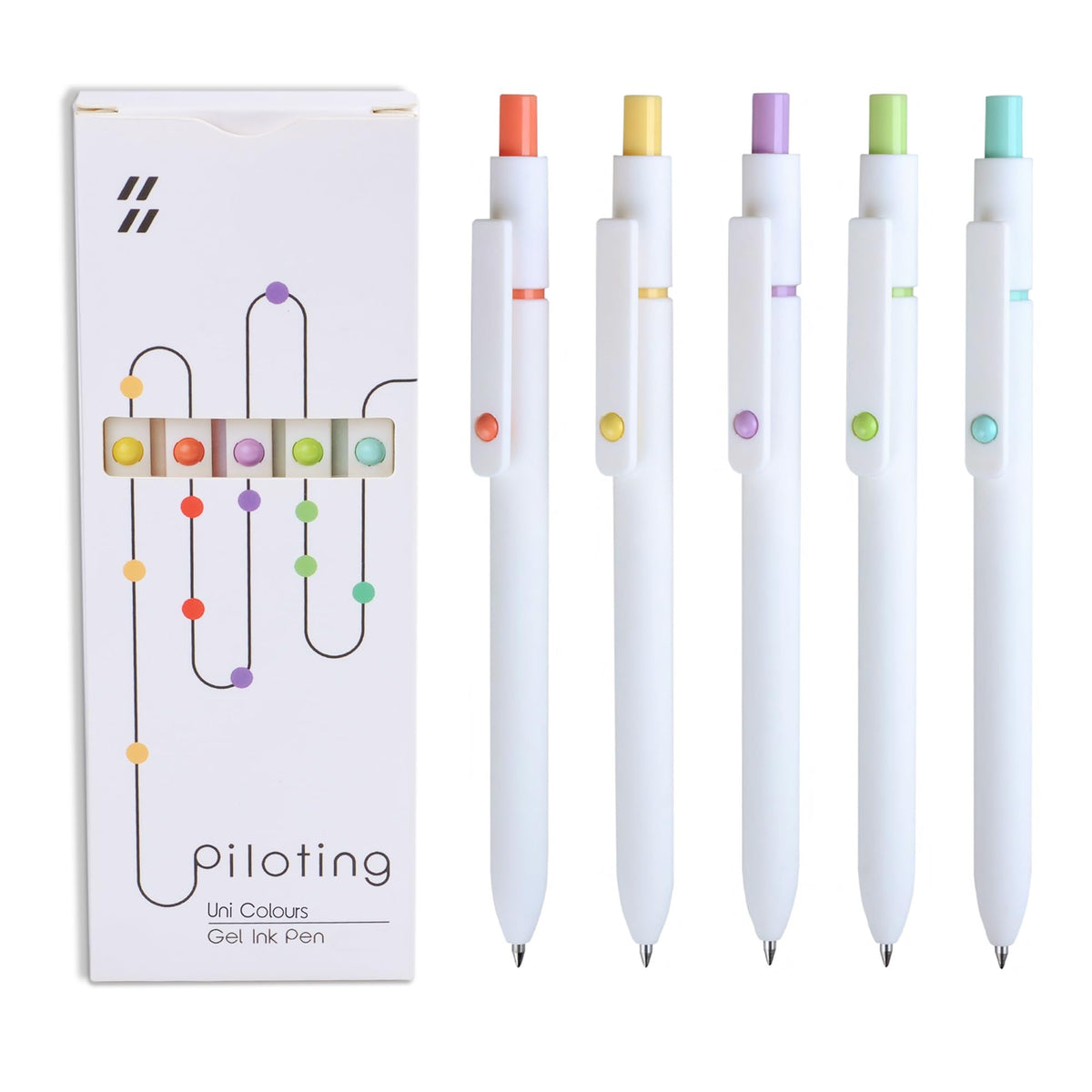 Vico Gel Pens, 5 Pcs 0.5Mm Quick Dry Black Ink Pen Fine Point Smooth Writing Pens, Aesthetic Cute Office School Supplies Gifts F