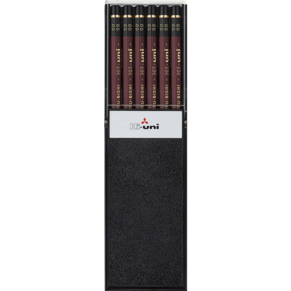 Uni Wooden Pencil, 9B, Box Of 12 (Hu9B)