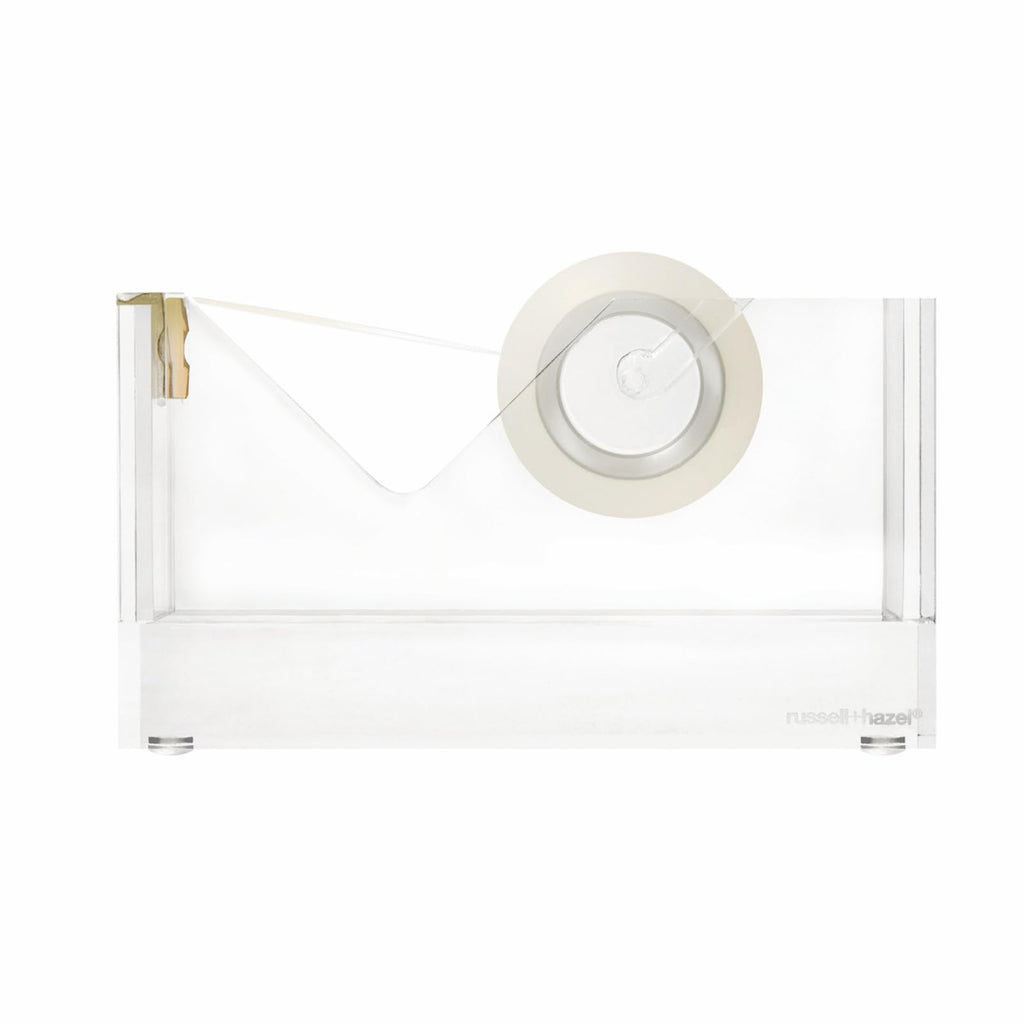 Russell+Hazel Acrylic Tape Dispenser, Clear With Gold-Toned Hardware, 1-13/16    X 6    X 3-3/8    (31734)