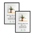 LYYYXGYP A4 Black Wood Picture Frame 2 Pack 21x30cm Solid Wood Photo Frame Certificate Frame with Plexiglass for Wall Hanging or