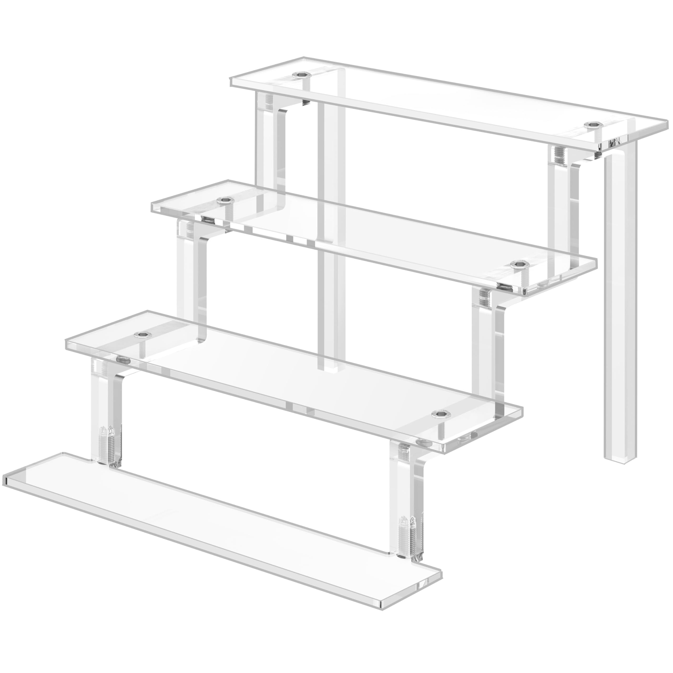 WINKINE Acrylic Display Stand Riser, Perfume Stand Organizer 4 Tier, Display Shelves Compatible with Funko POP Figures, Cologne 
