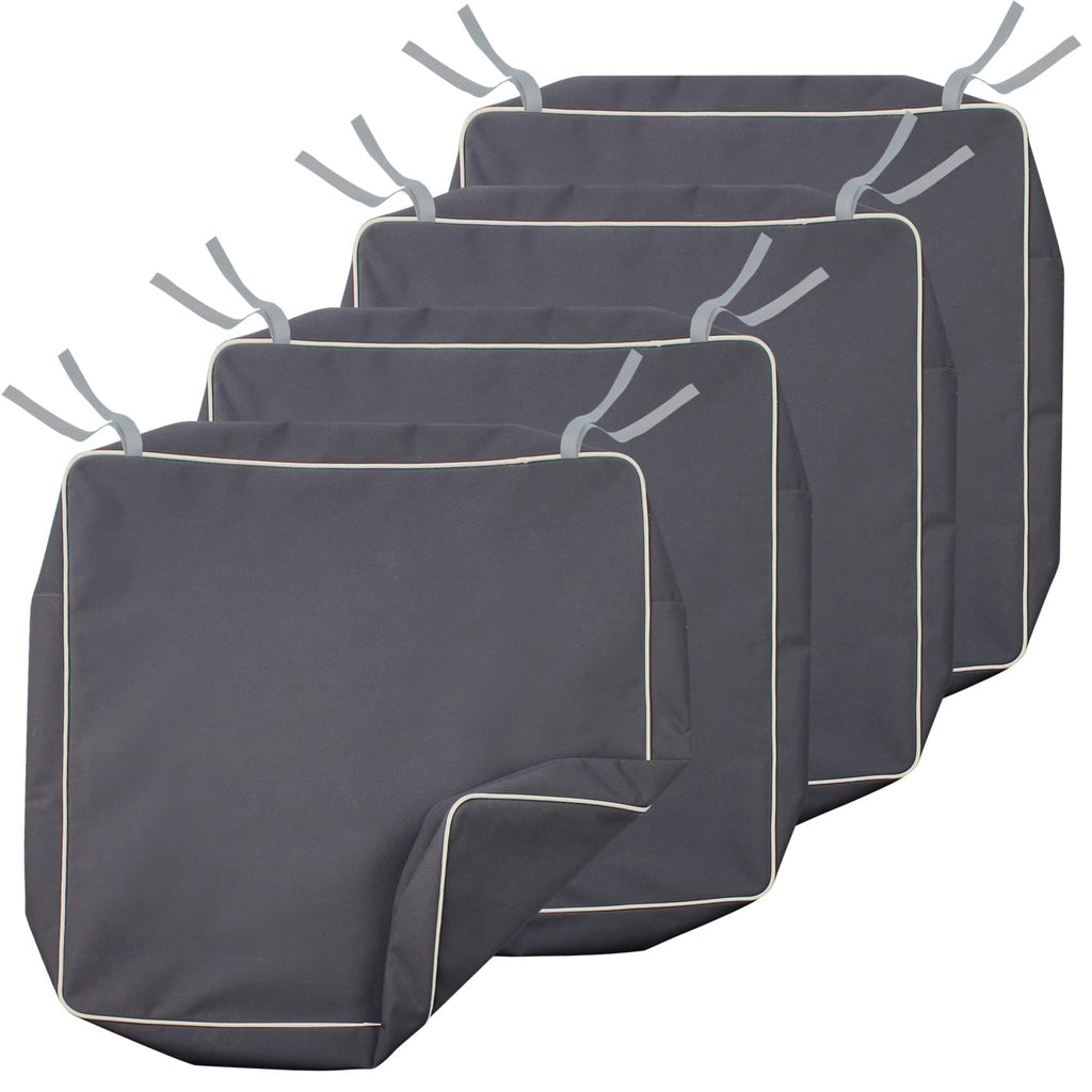 Porch Shield Outdoor Cushion Slipcovers Patio Chair Seat Cushion Covers Set 4 Waterproof Fade Resistant 19 X 19 X 4 Inch, Dark G