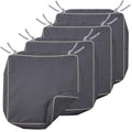 Porch Shield Outdoor Cushion Slipcovers Patio Chair Seat Cushion Covers Set 4 Waterproof Fade Resistant 19 X 19 X 4 Inch, Dark G