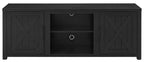Crosley Furniture Gordon Low Profile TV Stand for 65+ inch TVs, Entertainment Center with Storage Shelves, Black