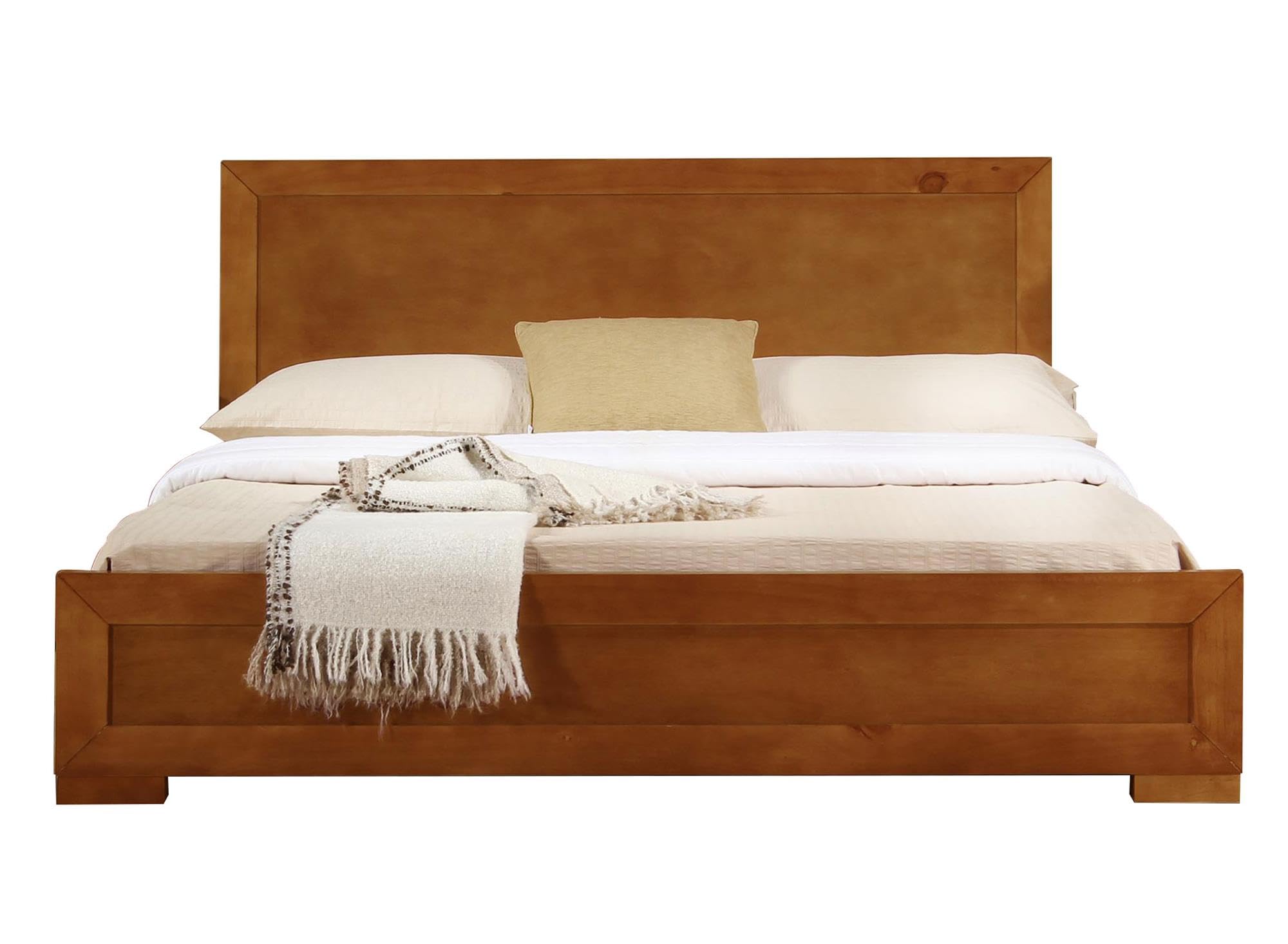 Trent Wooden Platform Bed in Oak, Twin/ Oak