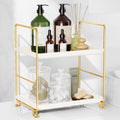 FSyueyun 2-Tier Bathroom Countertop Organizer, Tool-Less Installation Premium Plastics Makeup Perfume Organizer Skincare Shelf f