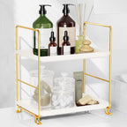 FSyueyun 2-Tier Bathroom Countertop Organizer, Tool-Less Installation Premium Plastics Makeup Perfume Organizer Skincare Shelf f
