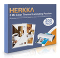 Herkka 200 Pack Laminating Sheets, Holds 8.5 X 11 Inch Sheets, 5 Mil Clear Thermal Laminating Pouches 9 X 11.5 Inch Lamination S