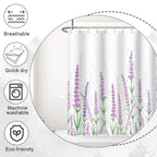 Ruelvth Stall Shower Curtain, Purple Lavender Shower Curtain For Bathroom Waterproof Fabric Spring Plants Floral Rv Shower Curta