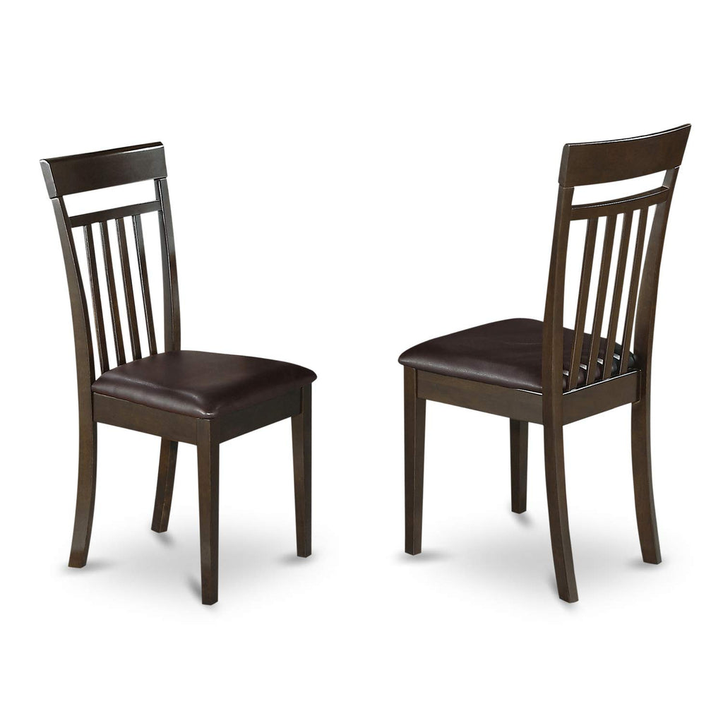 East West Furniture HECA9-CAP-LC 9 Piece Kitchen Table Set Includes a Rectangle Dining Table with Pedestal and 8 Faux Leather Upholstered Dining Chairs, 42x72 Inch, Cappuccino