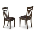 East West Furniture HECA9-CAP-LC 9 Piece Kitchen Table Set Includes a Rectangle Dining Table with Pedestal and 8 Faux Leather Upholstered Dining Chairs, 42x72 Inch, Cappuccino