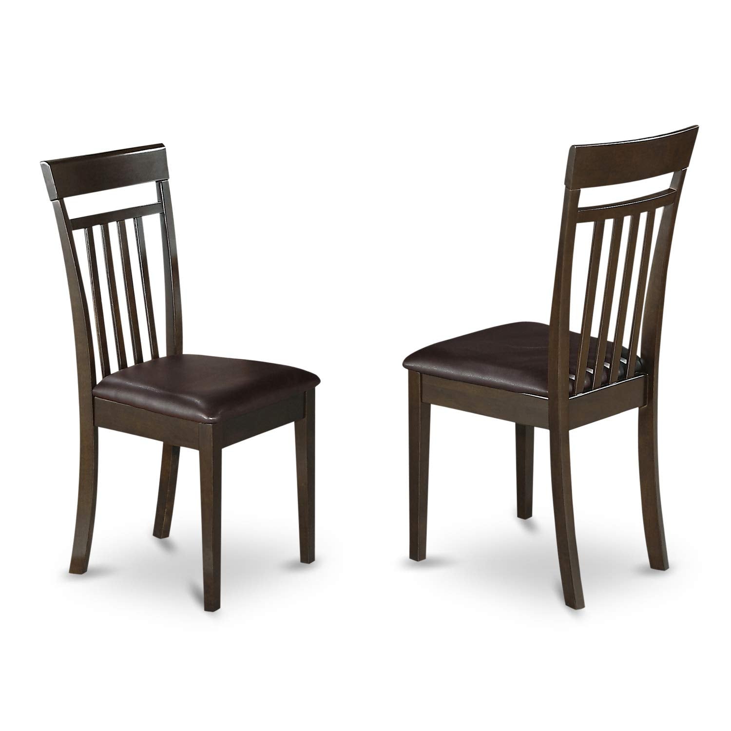 East West Furniture HECA9-CAP-LC 9 Piece Kitchen Table Set Includes a Rectangle Dining Table with Pedestal and 8 Faux Leather Upholstered Dining Chairs, 42x72 Inch, Cappuccino