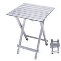 SUNNYFEEL Folding Camping Table - Lightweight Aluminum Portable Picnic Table, 18.5x18.5x24.5 Inch for Cooking, Beach, Hiking, Tr