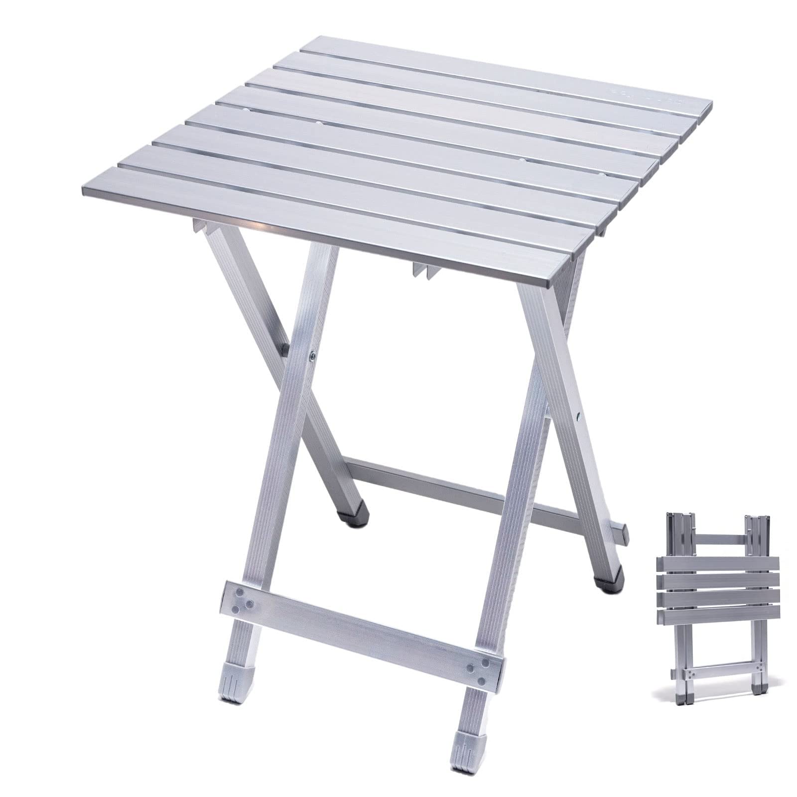 SUNNYFEEL Folding Camping Table - Lightweight Aluminum Portable Picnic Table, 18.5x18.5x24.5 Inch for Cooking, Beach, Hiking, Tr