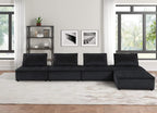 Lilola Home Anna Black Velvet 5 Pc Sofa and Loveseat