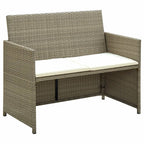 vidaXL Outdoor 2-Seater Patio Sofa with Cushions, Beige Poly Rattan, Weather-Resistant, Comfortable and Durable, Ideal for Garden/Patio/Deck