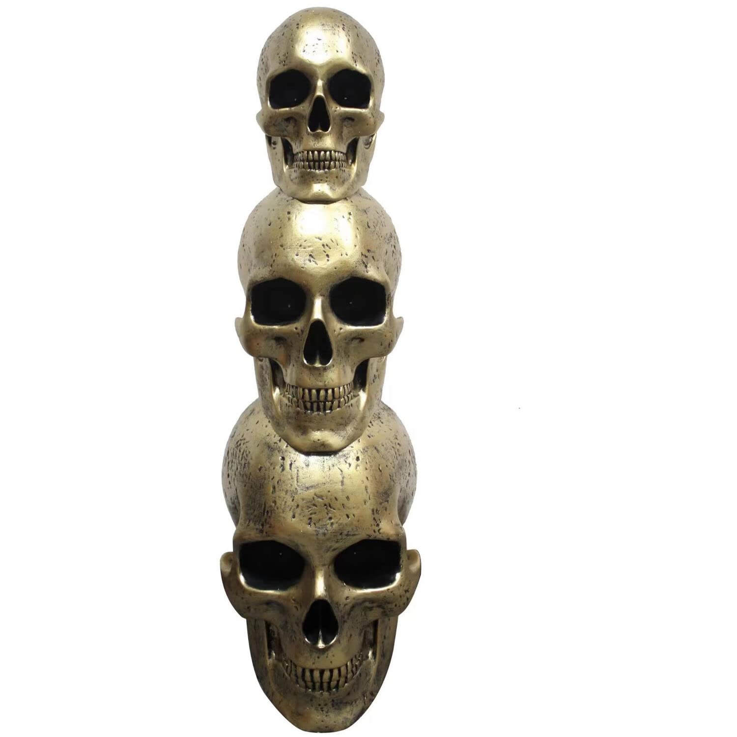Haunted Hill Farm 36" 3-Stack Skulls Halloween Decoration