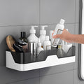 EBOFAB Bathroom Shelves, No Drilling Bathroom Shelves, Shower Shelf, Plastic Baskets, Wall Mounted Shower Caddy for Kitchens and