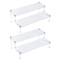 BYCY 2 Pack 2-Tier Clear Acrylic Display Stand Display Shelf for Dessert Jewels Figurines, Clear Cupcake Stand - 2 Pack ( 12 * 6