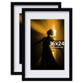 Egofine 16x24 Picture Frame Set of 2 Made of Solid Wood Covered by Plexiglass, Table Top Display and Wall Mounting Photo Frame, 