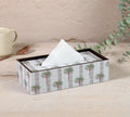 India Circus By Krsnaa Mehta Palms Of Chanderi Tissue Box Holder For Car And Home Decor, Gifting, Office Desks, Rectangular, Mdf