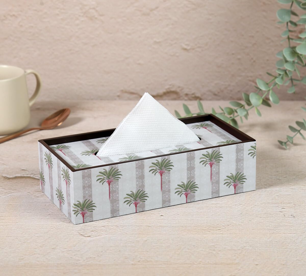 India Circus By Krsnaa Mehta Palms Of Chanderi Tissue Box Holder For Car And Home Decor, Gifting, Office Desks, Rectangular, Mdf