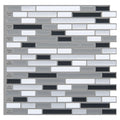 Art3d 12 x 12 Peel and Stick Tile Kitchen Backsplash Sticker Gray Brick (6 Tiles)