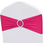 Zsjfmf 50Pcs Spandex Hot Pink Chair Sashes For Wedding Stretch Chair Bands With Buckles Universal Elastic Chair Ties Bows For Pa