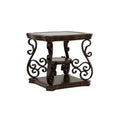 Coaster Furniture End Table with Tempered Glass Top Dark Brown 702447