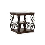 Coaster Furniture End Table with Tempered Glass Top Dark Brown 702447