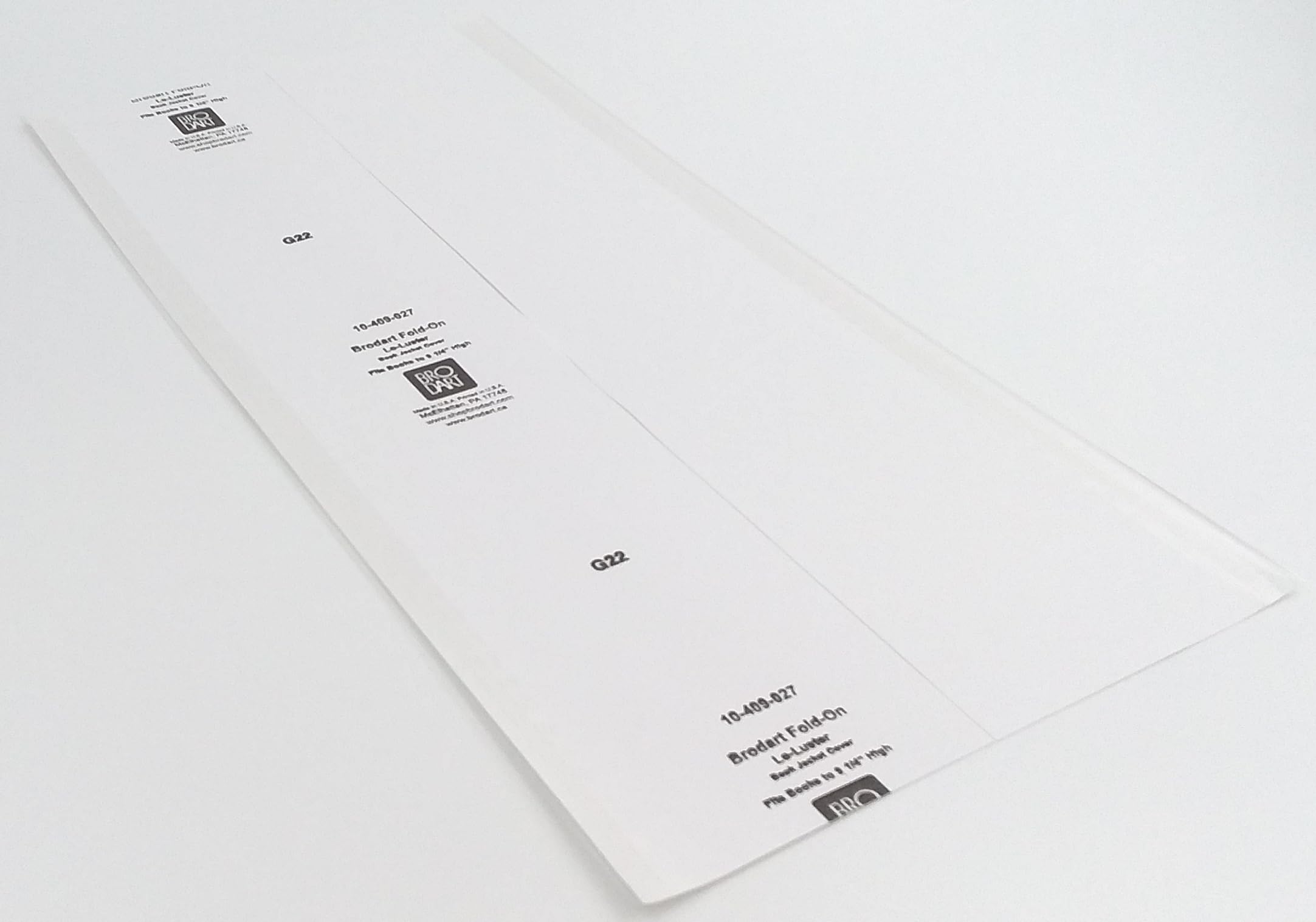 10 Pack 9 1/2' X 20' Genuine Brodart Book Jacket Covers - Fold-On, Center-Loading