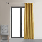 Hpd Half Price Drapes Signature Velvet Thermal Blackout Curtains For Living Room 120 Inch Long (1 Panel) Rod Pocket Insulated Blackout Curtains For Bedroom Window Curtains, 50W X 120L, Fool'S Gold