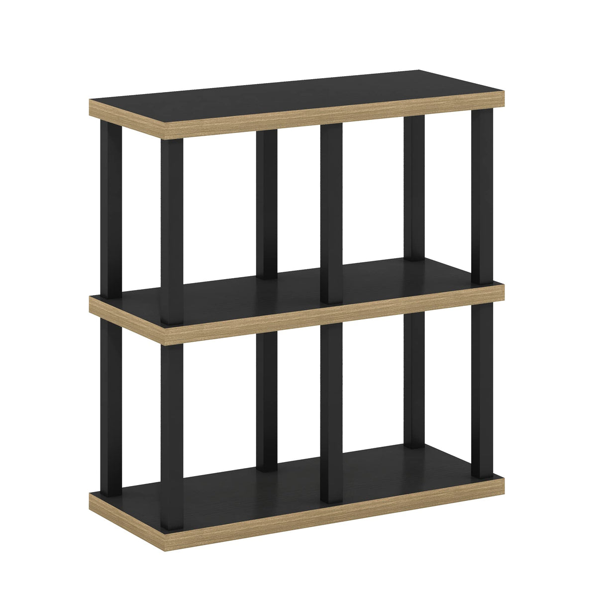 Furinno Turn-N-Tube No Tools Decorative Display Shelf, 4-Cube, Americano/Black