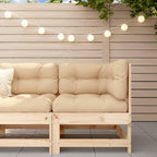 vidaXL Modular Corner Sofa - Solid Unfinished Pine Wood - Outdoor Sectional Set with Thickly Padded Cushions - Easy Assembly - 242.5lb Capacity - Rustic and Sturdy Garden Furniture