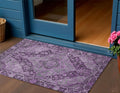 3 X 5 Eggplant And Lavender Medallion Washable Indoor Outdoor Area Rug