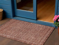 3 X 5 Terra Cotta And Rust Floral Washable Indoor Outdoor Area Rug