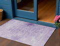3 X 5 Lilac And Ivory Floral Medallion Washable Indoor Outdoor Area Rug