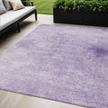 5 X 8 Lilac And Ivory Floral Medallion Washable Indoor Outdoor Area Rug