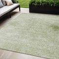 5 X 8 Sage And Ivory Floral Medallion Washable Indoor Outdoor Area Rug