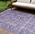 10 X 14 Purple And Ivory Tribal Washable Indoor Outdoor Area Rug