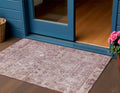 3 X 5 Blush Pink And Ivory Oriental Washable Indoor Outdoor Area Rug