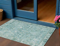 3 X 5 Blue Gray And Ivory Oriental Washable Indoor Outdoor Area Rug