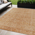 5 X 8 Coral And Peach Abstract Washable Indoor Outdoor Area Rug