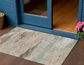 3 X 5 Khaki Beige And Ivory Abstract Washable Indoor Outdoor Area Rug