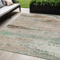 5 X 8 Khaki Beige And Ivory Abstract Washable Indoor Outdoor Area Rug