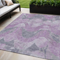 5 X 8 Lavender And Gray Abstract Washable Indoor Outdoor Area Rug