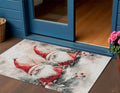 3 X 5 Ivory Red And Gray Gnome Washable Indoor Outdoor Area Rug