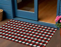 3 X 5 Black Red And White Argyle Washable Indoor Outdoor Area Rug