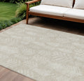 8 X 10 Beige And Ivory Trees Washable Indoor Outdoor Area Rug