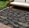8 X 10 Black And Gold Trees Washable Indoor Outdoor Area Rug